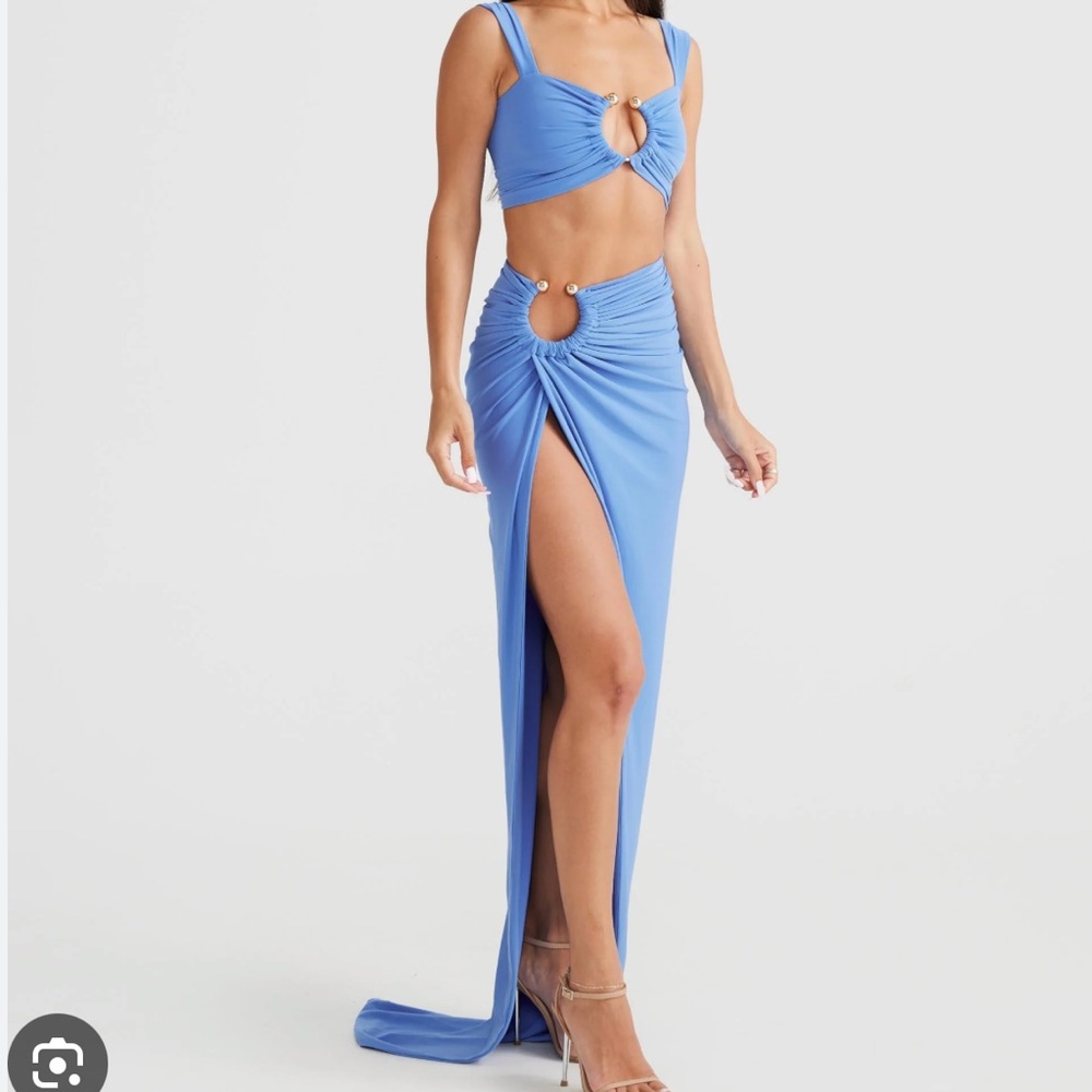 MÉLANI the label VENICE SET Blue Two-Piece Skirt Set